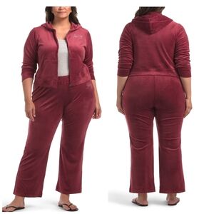 🔹️Juicy Couture🔹️plus Size  Women's Wine Classic Velour Jogger Set
